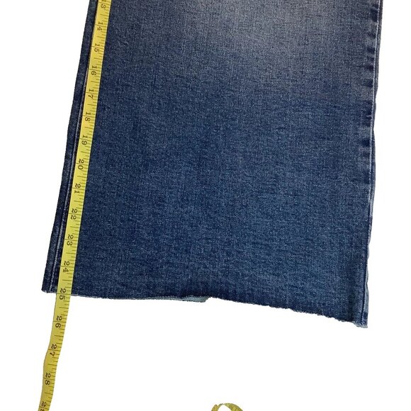 NWT Time And Tru Wide Leg Crop Blue Button Fly High Rise Jeans Womens Size 18 - Picture 7 of 14